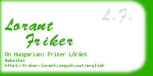 lorant friker business card