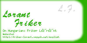 lorant friker business card